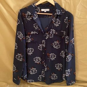 Loft Floral Button Down Blouse